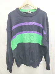 ◇ FILA フィラ 長袖 ニット セーター サイズI 56 D 56 USA 46 ブラック グリーン パープル メンズ P  【1407260021117】のサムネイル