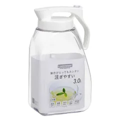 冷水筒 ピッチャー 3L ラストロ 横置き 縦置き ワンプッシュ K-1289 プラスチック （ 麦茶ポット 水差し 冷水ポット 大容量 プラスチック製 縦 横 熱湯OK プッシュ式 麦茶 水 お茶 取っ手付き 軽い 割れにくい シンプル ロック付き ）
