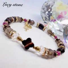 29.天然水石 パワーストーン ブレスレット 数珠 15cm ルビー フラワーオニキス