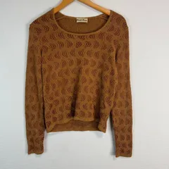 vintage ヴィンテージ PENNY PULL ニット セーター カットソー 総柄 ライトブラウン Sサイズ レディース 古着 カジュアル イタリア製