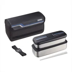 サーモス フレッシュランチボックス 1100ml DSD-1104W ラインブラック(L-BK)