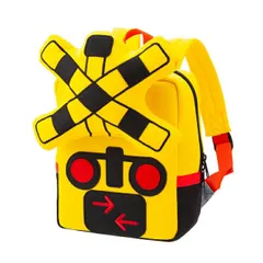 ポポンデッタ POPONDETTA ふみきりリュックサック | 踏切デザイン | 男の子向け誕生日プレゼント | 鉄道好き必見の電車モチーフ | 鉄道グッズ | 遠足・通園・通学に最適 | 入園・お出かけファーストリュック