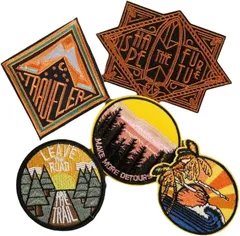 KAZARI日和 ワッペン 5枚セット アイロン アップリケ アウトドア キャンプ おしゃれ 大人 刺繍 衣類飾り DIY 手芸 男女兼用(マルチ)