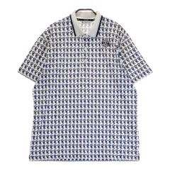 サイズ：LL AND PER SE アンパスィ  半袖ポロシャツ 総柄 ホワイト系 [240101528130] ゴルフウェア メンズ ストスト