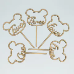 ケーキトッパー【8cm】数字のくま付き 誕生日 フェイクスイーツ