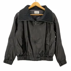 ロペ ROPE ロペ ROPE 22AW フェイクレザーニット襟ブルゾン ジャケット ジップアップ ショート 総裏地 ウール混 38 黒 ブラック /DO ■OS レディース レディース JPN：38 のサムネイル
