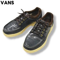 【本革レザー】  ヴァンズ VANS ARAMAMENT MOC モカシン ブーツ 25ｃｍ ネイビー x ブラウン メンズ