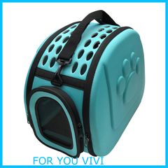 【特価商品】Kasamy ペットキャリーバッグ 折りたたみ ケース ショルダー 肩掛ベルト付 犬 猫 小動物用 (Mミント)