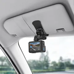 8 9 7 10 11 6 12 13 5ブラック、dji hero 車サンバイザーマウント、gopro osmoアクション4/3、akaso/crosstour/camparkとほとんどのアクションカメラと互換性のあるユニバーサルボールjフック付きクイックク