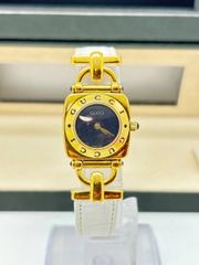 GUCCI 6300L ゴールド ネイビー クォーツ 腕時計 動作中です GUCCI 6300L ゴールド ネイビー クォーツ 腕時計 動作中です - メルカリ