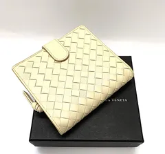 値下げ❗️BOTTEGA VENETA ボッテガ ヴェネタ イントレチャート レザーウォレット 二つ折り財布 ベージュ 114073 V0013