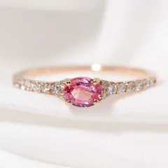 限界大特価売り切り値下げ❣️PTパパラチアダイアモンド入りリング