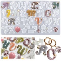 【特価セール】キーホルダー 装飾 レジン型 ペンダント 英字 ローマ字 イヤリング イニシャル 大文字 アルファベット 英語 文字 アクセサリー 個性 パーツ 手作り シリコンモールド DIY 型取り レジン UVレジン モールド MAEXUS (1枚 アルフ