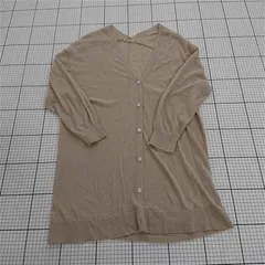 ◇ ⊂ SM2 サマンサ モスモス リネン混 長袖 ロングカーディガン サイズF ベージュ系 レディース E  【1509100080954】