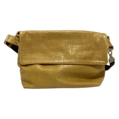 aniary(アニアリ) ショルダーバッグ - ダークイエロー 型押し加工 レザー