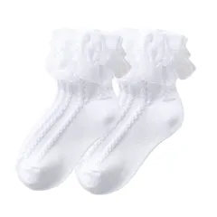 【新着商品】ソックス 女の子 ソックス フォーマル レース 靴下 靴下 白 くるぶし キッズ 子供 スクール [Atexiu] 入学式 2足組