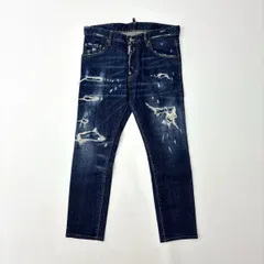 美品】ディースクエアード　デニムパンツ　スキニー　ダメージ加工　ストレッチ　48 DSQUARED2 (ディースクエアード) ミディアムギャラクシー
