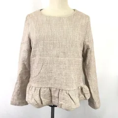 BEAMS【ビームス】 長袖カットソー【レディース38/ベージュ/ツイード/beige】長袖Tシャツ/ロンT/Tops◆BJ019-jのサムネイル