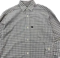 90s ☆ RALPH LAUREN ☆ JEANS ベーシック 長袖 チェック シャツ ホワイト ネイビー S アメカジ 古着 ラルフローレン ジーンズ■S2263