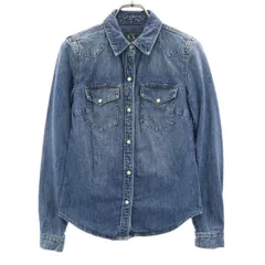 ARMANI EXCHANGE アルマーニエクスチェンジ 長袖 ダンガリー ウエスタンシャツ XS ネイビー レディース 古着