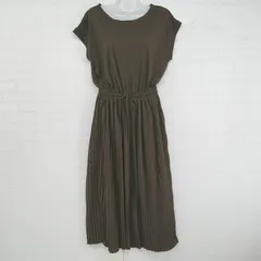 ◇ apart by lowrys 切替 プリーツ フレンチスリーブ ロング ワンピース サイズF ブラウン レディース E  【中古】 【1305250029443】