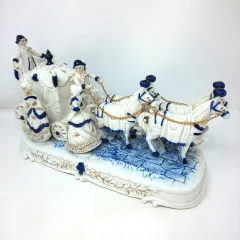 【希少】古代人形  陶磁器 4頭立馬車 希少】 古代人形 陶磁器 4頭立馬車 希少】古代人形 陶磁器 4頭立馬車