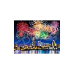 エポック社 500ピース ジグソーパズル 日本風景 横浜夜景と絢爛花火-神奈川 （38×53cm） 07-401s のり付き ヘラ付き 点数券付き EPOCH
