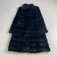 美品 Little New York 毛皮コート 高級 ブラック ロング ラビット L XL相当　リトルニューヨークのサムネイル