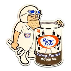 Ring Free Oil リングフリーオイル ガレージサインボード 木製看板 MDF アメリカン雑貨