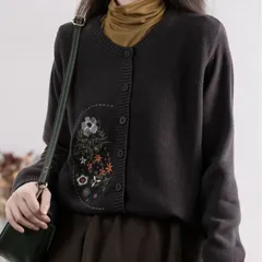 カーディガン セーター  花柄 ニット レディース トップス 長袖 ファッション カジュアルセーター ロングセーター コート 羽織り huanyi25huanyi25