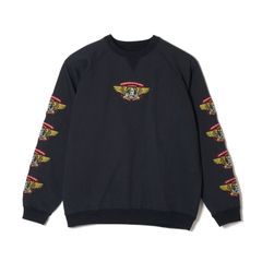 JESUS SKULL Embroidery Crew neck BLACK クルーネック スウェット トレーナー ブラック