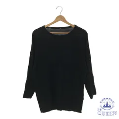 ☆美品☆ しまむら シマムラ トップス ニット クルーネック シンプル 大きいサイズ 長袖 レディース ブラック L 901-15490 送料無料 古着