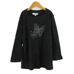 ハナエモリ 長袖Ｔシャツ コットン100% ブランド トップス 黒 レディース Mサイズ ブラック HANAE MORI 森英恵 【中古】のサムネイル