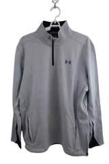 【美品】UNDER ARMOUR(アンダーアーマー) ハーフジップトレーナー グレー メンズ LG ゴルフ用品 2505-0013 中古