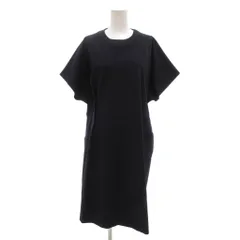 メゾンマルジェラ 1 Maison Margiela 1 ワンピース バックギャザー アシンメトリー 半袖 ひざ丈 38 紺 ネイビー /AE