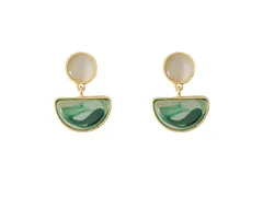 【在庫処分】ピン14K レディース シルバー925 緑野仙踪デザインピアス レトロピアス Yallaeen