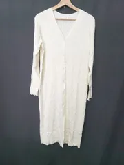 ◇ ⊇ BEAUTY&YOUTH ビューティ&ユース リブニット 長袖 膝下丈 ワンピース アイボリー系 レディース E  【1507160003777】