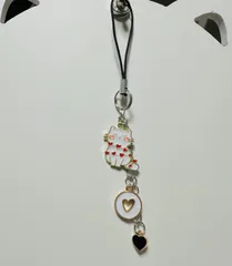 白猫♡ケータイストラップ♡白♡黒