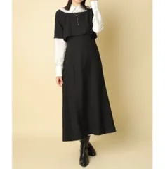 新品 未使用 タグ付き Rirandture リランドチュール クロップドレイヤードワンピース ロングワンピース ドレス シャツ 82365101 黒 白 ブラック ホワイト サイズ2 レディース 春 ゴーゴー古着 溝口店 23 No.173