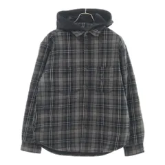 SUPREME (シュプリーム) 23AW Tartan Flannel Hooded Shirt フード付き 裏地キルティング タータンチェック フランネル 長袖シャツ ブラックのサムネイル