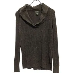 Eddie Bauer コットン混紡 ケーブルニット セーター レディース S ブラウン ショールカラー 古着卸 アメリカ仕入 a612-6874