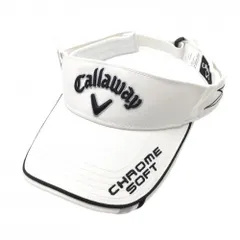 キャロウェイ サンバイザー 白×黒 立体ロゴ刺しゅう 紙タグ付 フリー(57-59cm)  ゴルフウェア Callaway