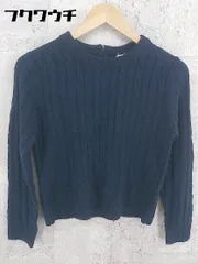 ◇ SENSE OF PLACE by URBAN RESEARCH バックジップ ケーブル ニット 長袖 セーター サイズF ネイビー レディース 【中古】 【1002800720941】
