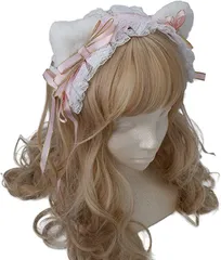 GTM Smith 猫耳カチューシャ ヘッドドレス ヘアバレッタ 可愛い 髪飾り コスプレ( ピンク)