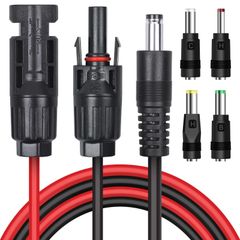 (150mm) (1.5M) ポータブル電源用ソーラーケーブル変換アダプター ソーラーパネル 変換アダプター 16AWGソーラーパネル 変換ケーブル dc mc4 ソーラーパネル用ケーブル用変換コネクター3.5 MC4ソーラーコネクタからDC5521ポート 1