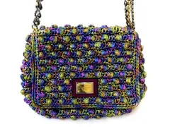ドルチェ&ガッバーナ チェーン ショルダー バッグ ■ カラフル 編み込み カゴバッグ レディース バッグ DOLCE&GABBANA □5I