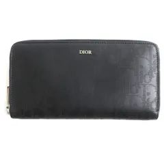 極美品▼DIOR ディオールオム 2ESBC252VPD ディオール エッセンシャル オブリーク ギャラクシー レザー ロングジップウォレット/長財布 黒のサムネイル