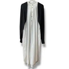 ESSEN LAUTREAMONT エッセンロートレアモン ドッキング レイヤードワンピース 中国製 グレー  ホワイト リボン シャツ ワンピース  綿100%  ニット 変形ニットレディース セントラルパーク名古屋店 23 No.729久