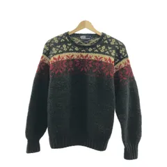 POLO BY RALPH LAUREN / ポロバイラルフローレン | HAND KNIT ノルディック柄 ウール ニット | XL | ダークグリーン / レッド / アイボリー | メンズ