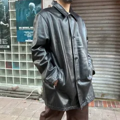 90s バナナリパブリック Tバック レザー ジャケット 黒 XL ブラック カーコート 革ジャン 本革 ビンテージ D150-18-0032ZTW